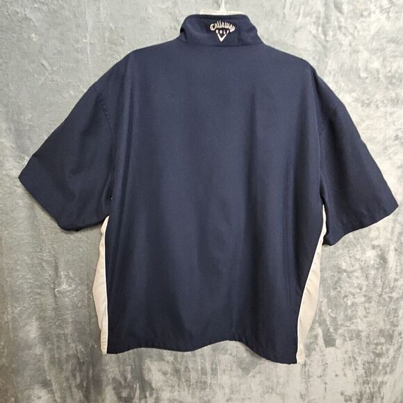 Callaway Men's XL Golf Sport Outerwear Pullover Windbreaker Shirt Blue Beige - Picture 12 of 16